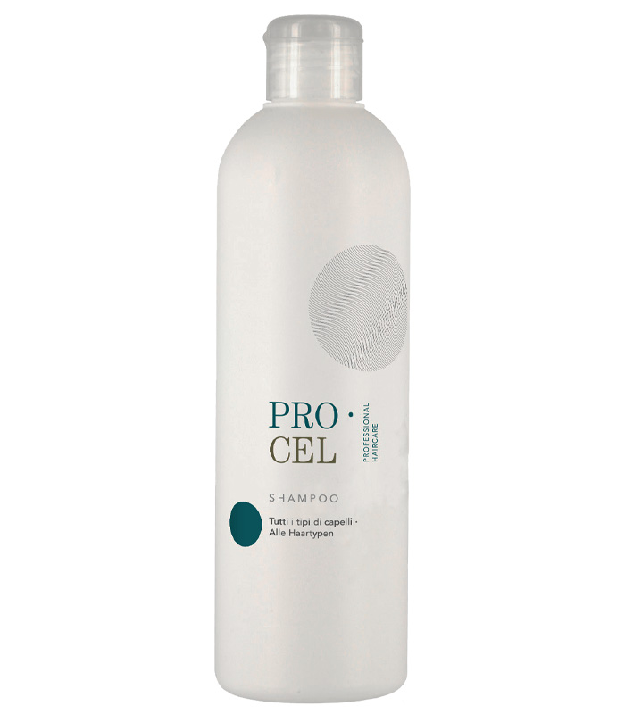 procel alle haartypen shampoo 300ml 700x800 weiße flasche, weißer hintergrund