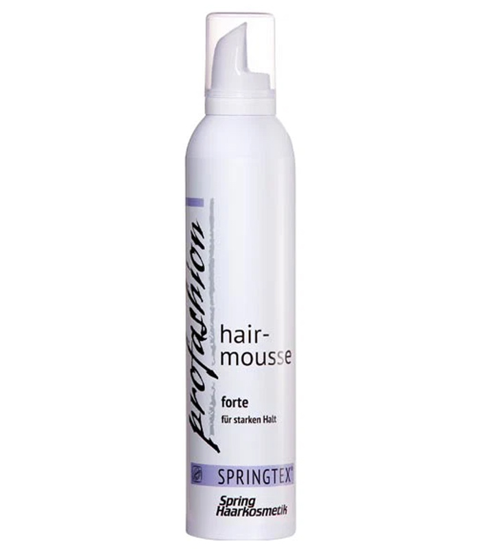 spring hair mousse forte 300ml 700x800 weiße dose, weißer hintergrund
